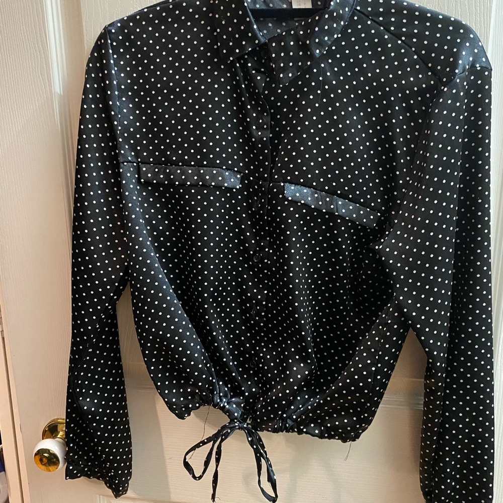 Revamped Black Polka Dot Blouse